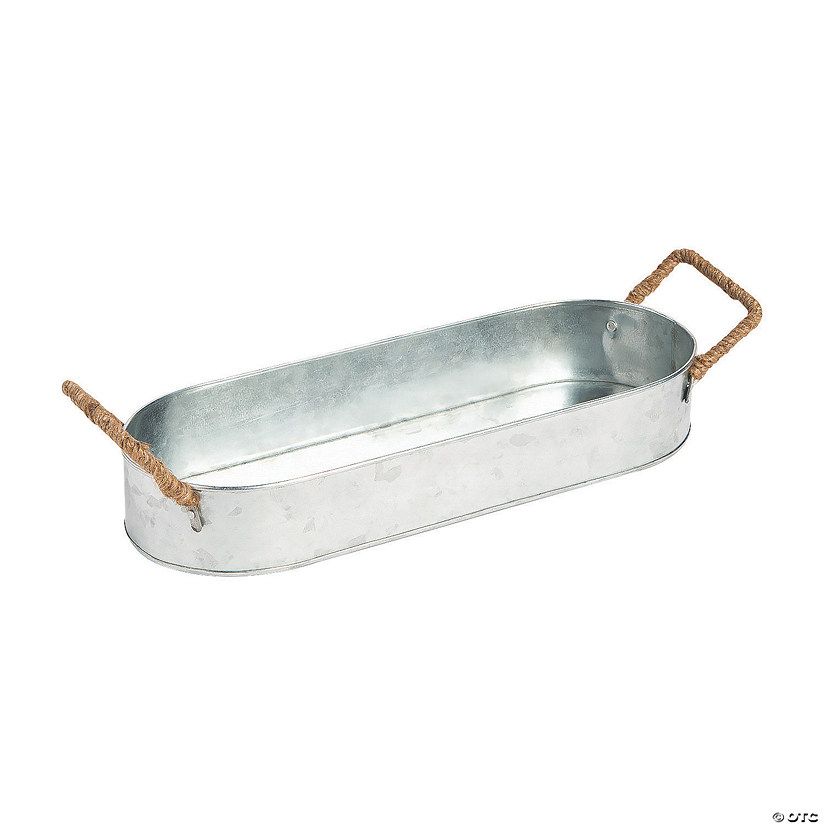 Galvanized Metal Tray with Handles | Oriental Trading Company