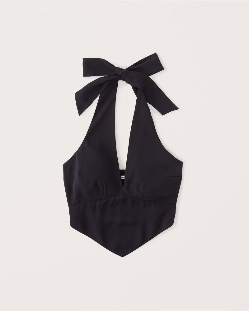 Women's Pointed Hem Halter Top | Women's Tops | Abercrombie.com | Abercrombie & Fitch (US)