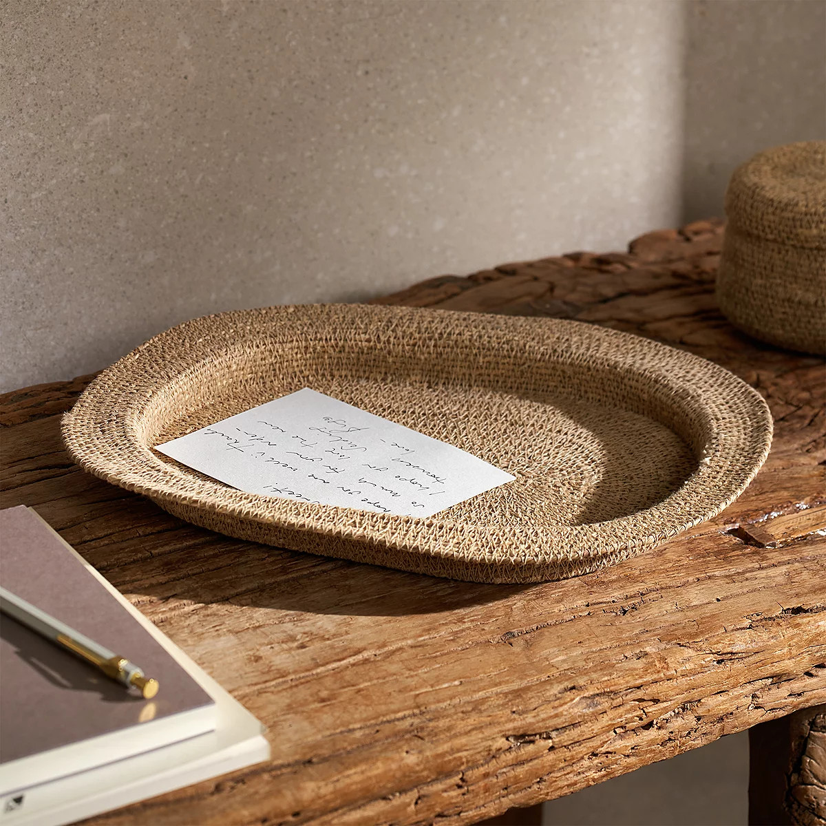 The White Company Seagrass Oval Tray, Natural, Size: One Size | The White Company UK & ROW