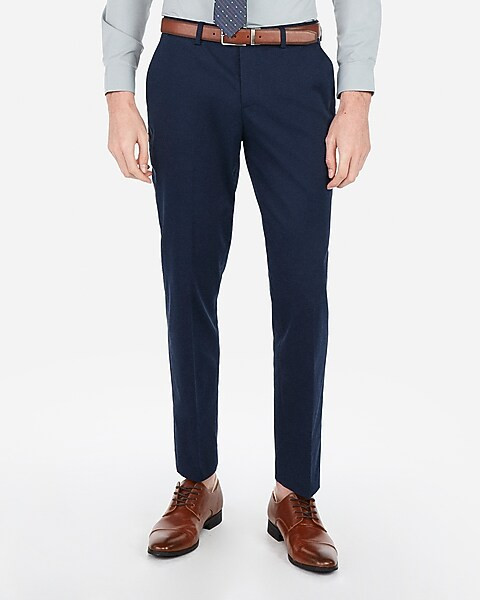 Slim Navy Cotton Blend Performance Stretch Suit Pant | Express
