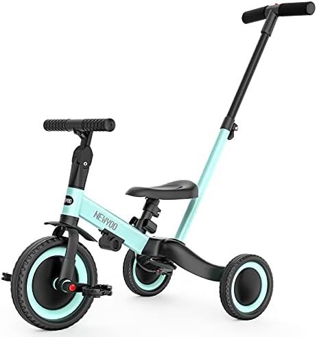 newyoo 5 in 1 Toddler Tricycle with Parent Steering Push Handle for 1,2,3 Years Old Boys and Girls,  | Amazon (US)