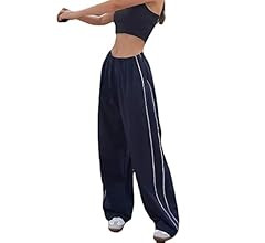XPONNI Track Pants Women Baggy Pants Y2k Pants Parachute Pants for Women Y2K Clothing | Amazon (US)