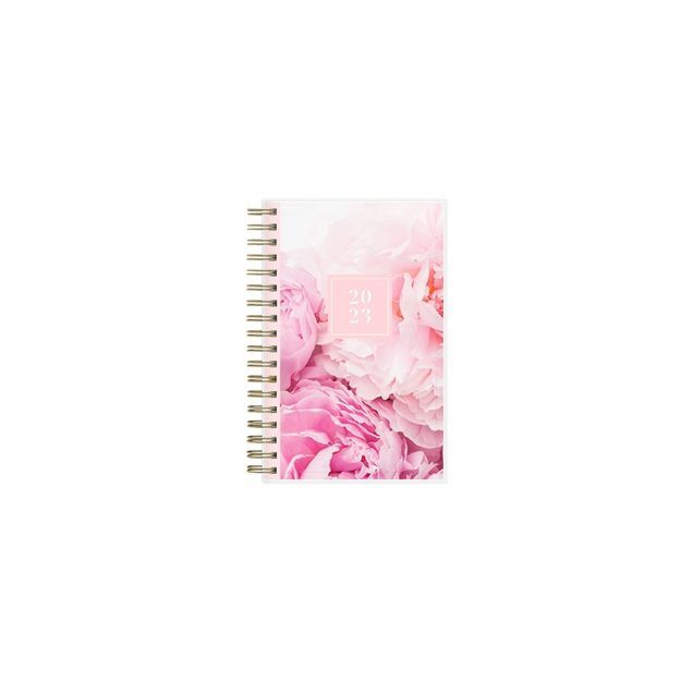 2023 Planner 3.625&#34;x6.125&#34; Weekly/Monthly Clear Pocket Cover Peony - Rachel Parcell | Target