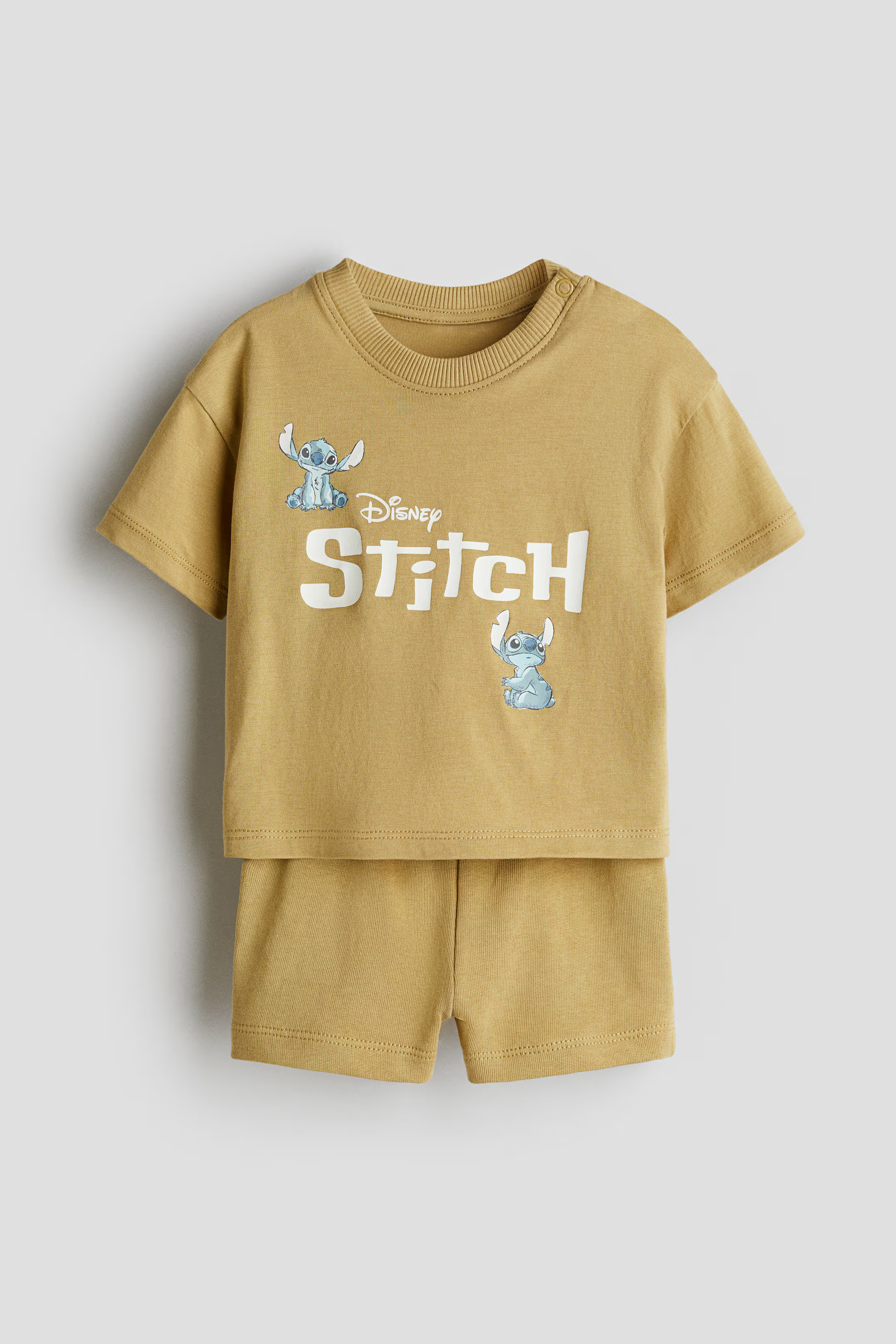 2-Piece Cotton Jersey Set - Mustard yellow/Lilo & Stitch - Kids | H&M US | H&M (US + CA)