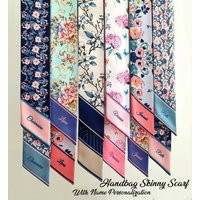 Personalized Handbag Scarf | Handbag Skinny Flower Theme Skinny Handle Wrap | Etsy (US)