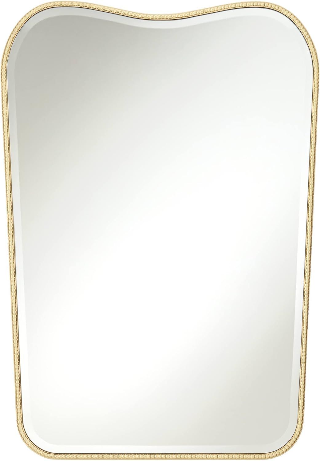 Lyana Dipping Top Rectangular Vanity Decorative Wall Mirror Modern Beveled Edge Matte Gold Frame ... | Amazon (US)