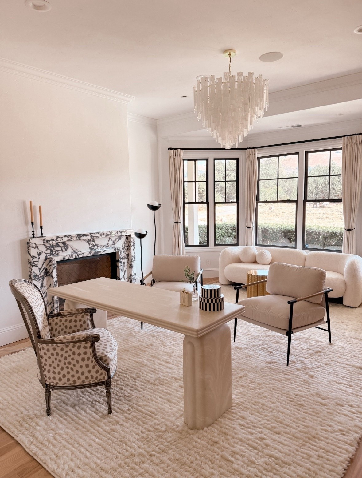 Home office decor with a modern organic feel. Love these accent chairs and stone desk

#LTKHome #LTKU
