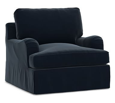 PB English Arm Slipcovered Armchair 38", Box Edge Down Blend Wrapped Cushions, Performance Plush ... | Pottery Barn (US)
