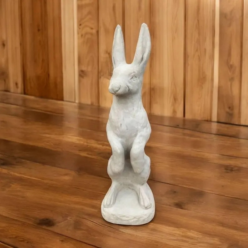 Large rabbit stone figure Cement bunny figurine Easter rabbit for porch Animal statuary Concrete ... | Etsy (US)