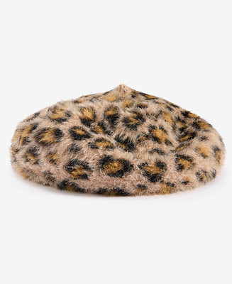 Fuzzy Knit Beret, Macy's Exclusive | Macy's