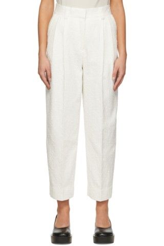 White Valentina Cropped Trousers | SSENSE