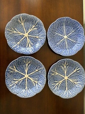Set of 4 Bordallo Pinheiro Cabbage Pattern Blue 7.5  inch Luncheon Plates | eBay US