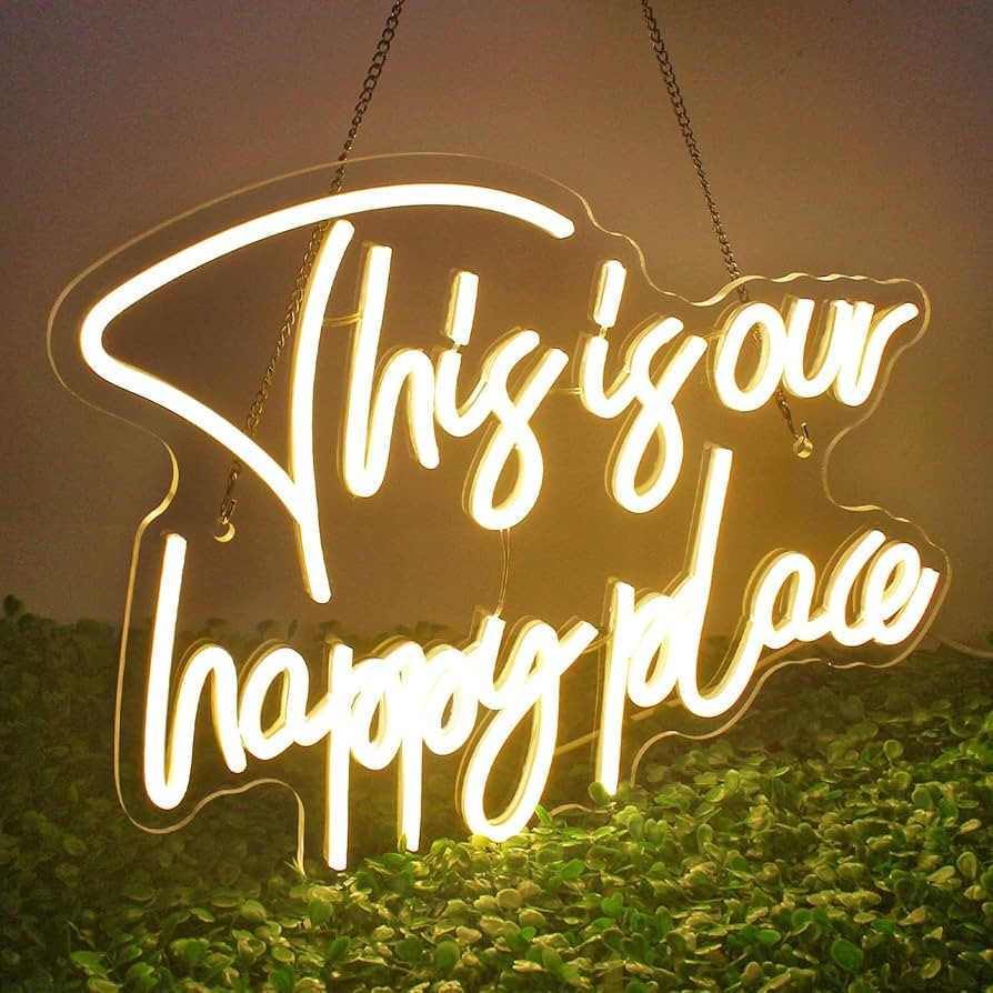 NOSUN This is Our Happy Place Neon Sign Happy Place Neon Signs for Wall Decor Dimmable Warm White... | Amazon (US)
