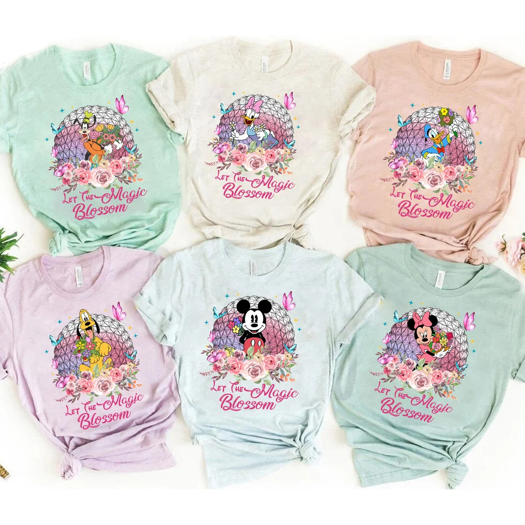 Disney Epcot Mickey And Friends Topiaries Shirt, Let the magic Blossom, Floral Disney Epcot Inter... | Etsy (US)