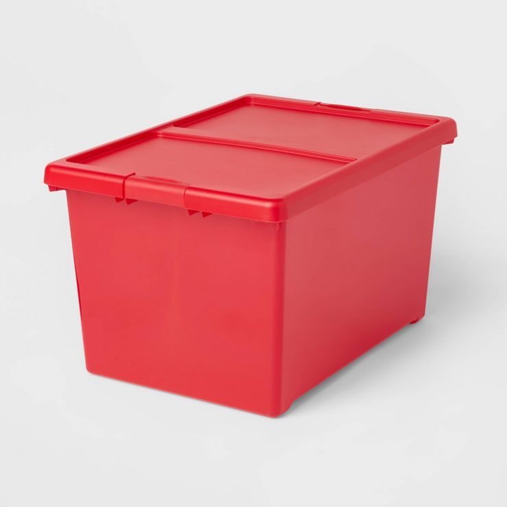 70qt Latching Storage Box Red Tint - Brightroom™ | Target