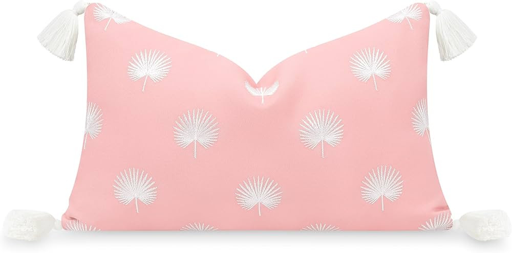 Hofdeco Premium Coastal Patio Indoor Outdoor Lumbar Pillow Cover Only, 12"x20" Water Repellent fo... | Amazon (US)