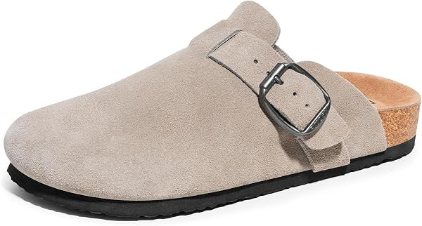 FITORY Mens Suede Clogs with Arch Support Leather Cork Footed Mules | Amazon (US)