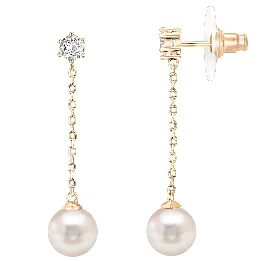PAVOI 14K Gold Plated Sterling Silver Posts Shell Pearl Dangle Drop Earrings | Bridal Pearl Earri... | Amazon (US)