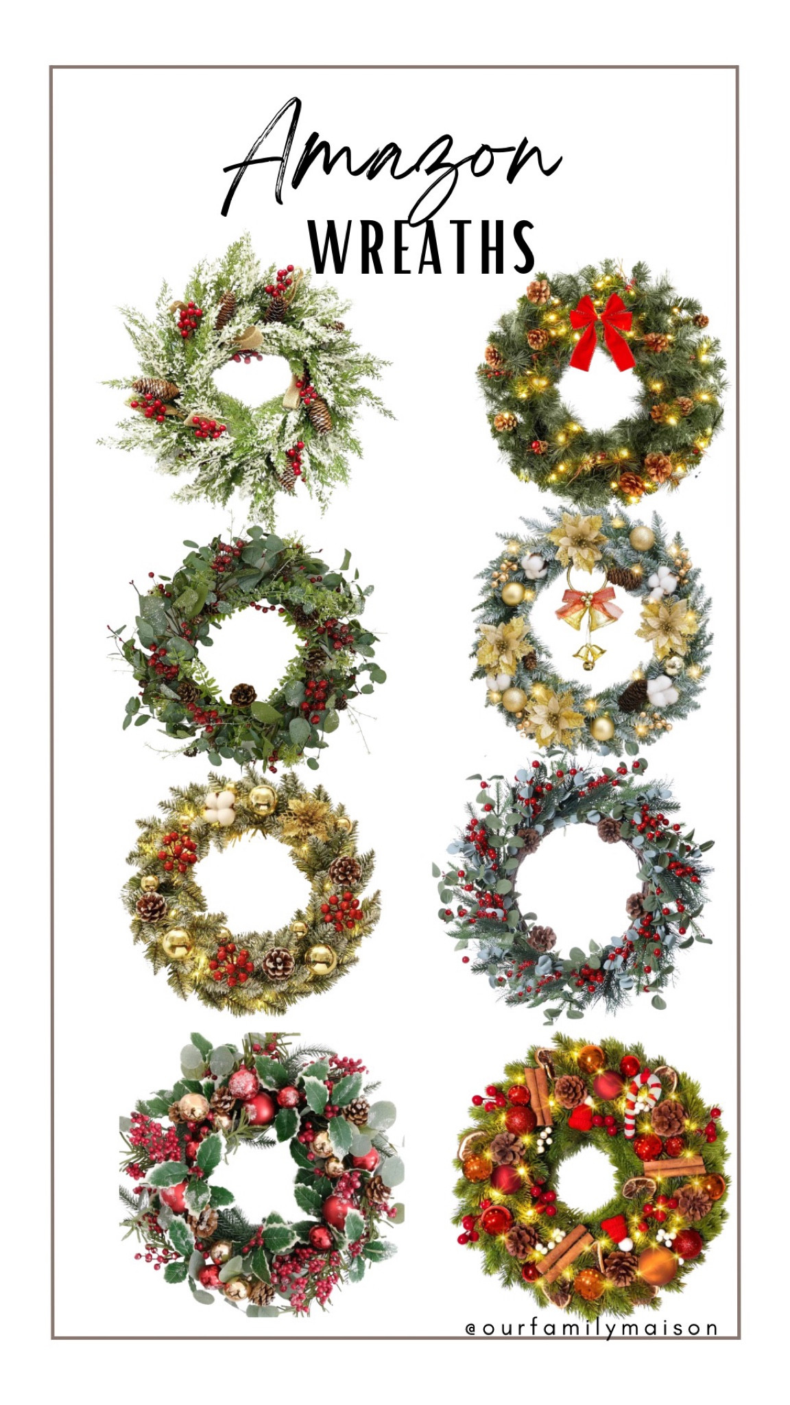 The Ultimate Christmas Wreath collection from Amazon that with transform your home into a winter wonderland 

#LTKSeasonal #LTKhome #LTKHoliday