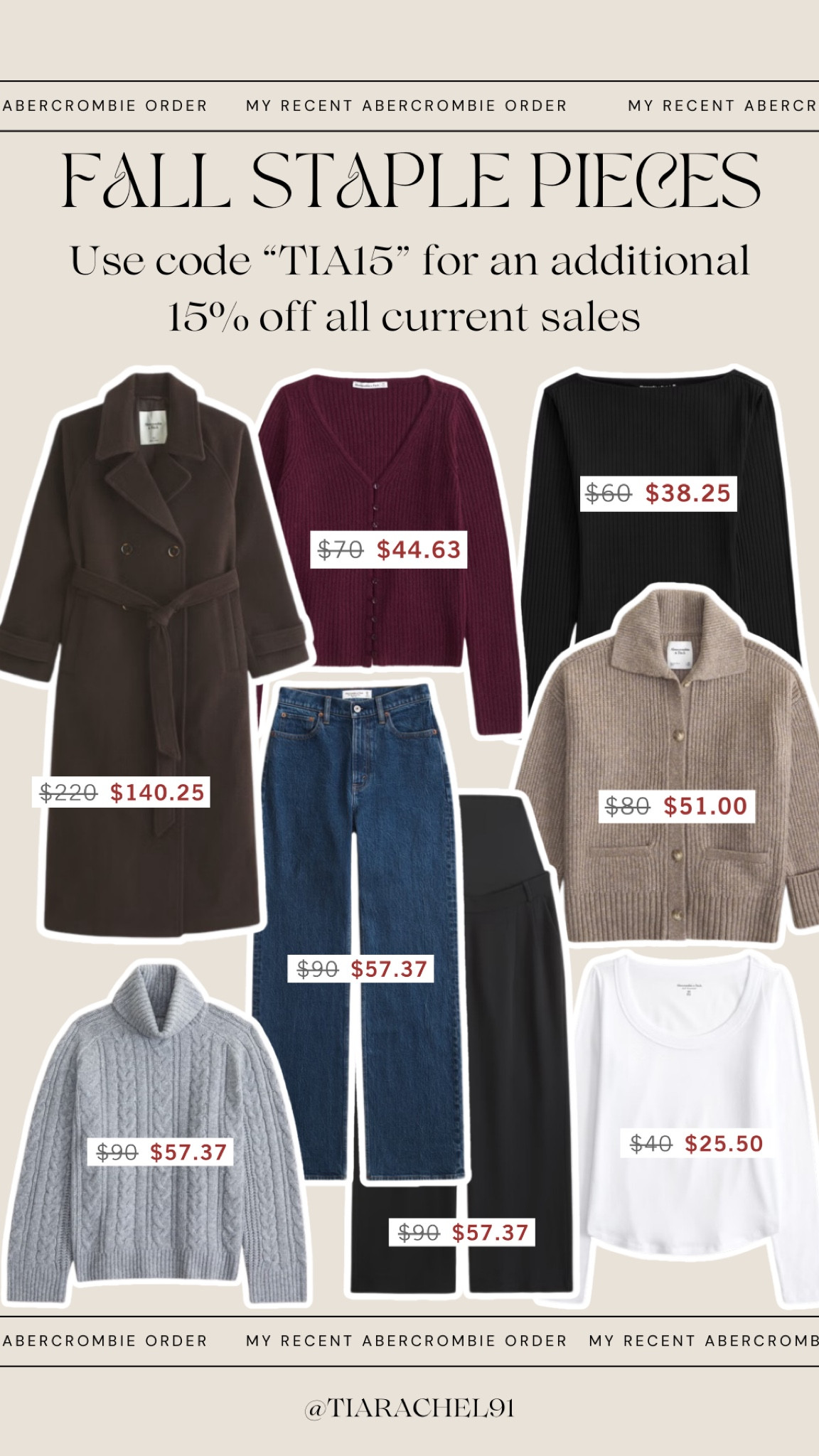 @Abercrombie has the best fall & winter staples + layering pieces! Their early Black Friday sale is live! 25% off almost everything for myAbecrombie members + my code “TIA15” stacks for an additional 15% off ‼️ #abercrombiepartner 

#LTKSaleAlert #LTKCyberWeek #LTKHoliday