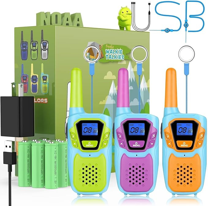 Walkie Talkies - Kids Walkie Talkies 3 Pack Walkie Talkies for Adults Rechargeable Long Distance ... | Amazon (US)