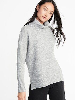 Slouchy Garter-Stitch Turtleneck Sweater for Women | Old Navy US