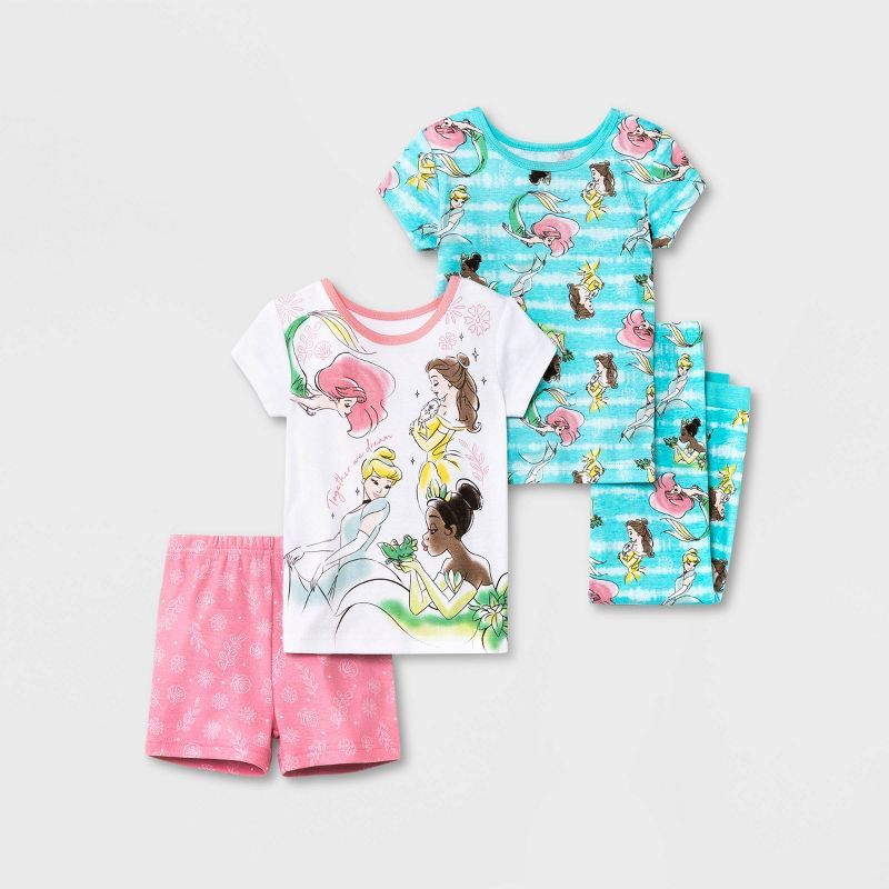 Toddler Girls' 4pc Disney Princess Snug Fit Pajama Set - Pink | Target
