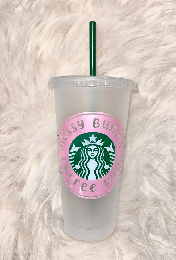 Messy Buns and Coffee Runs Starbucks Cold Cup  Starbucks | Etsy | Etsy (US)