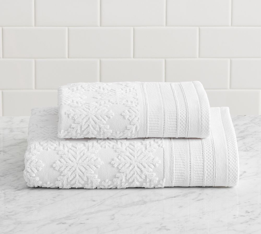 Snowflake Sculpted Towel | Pottery Barn (US)