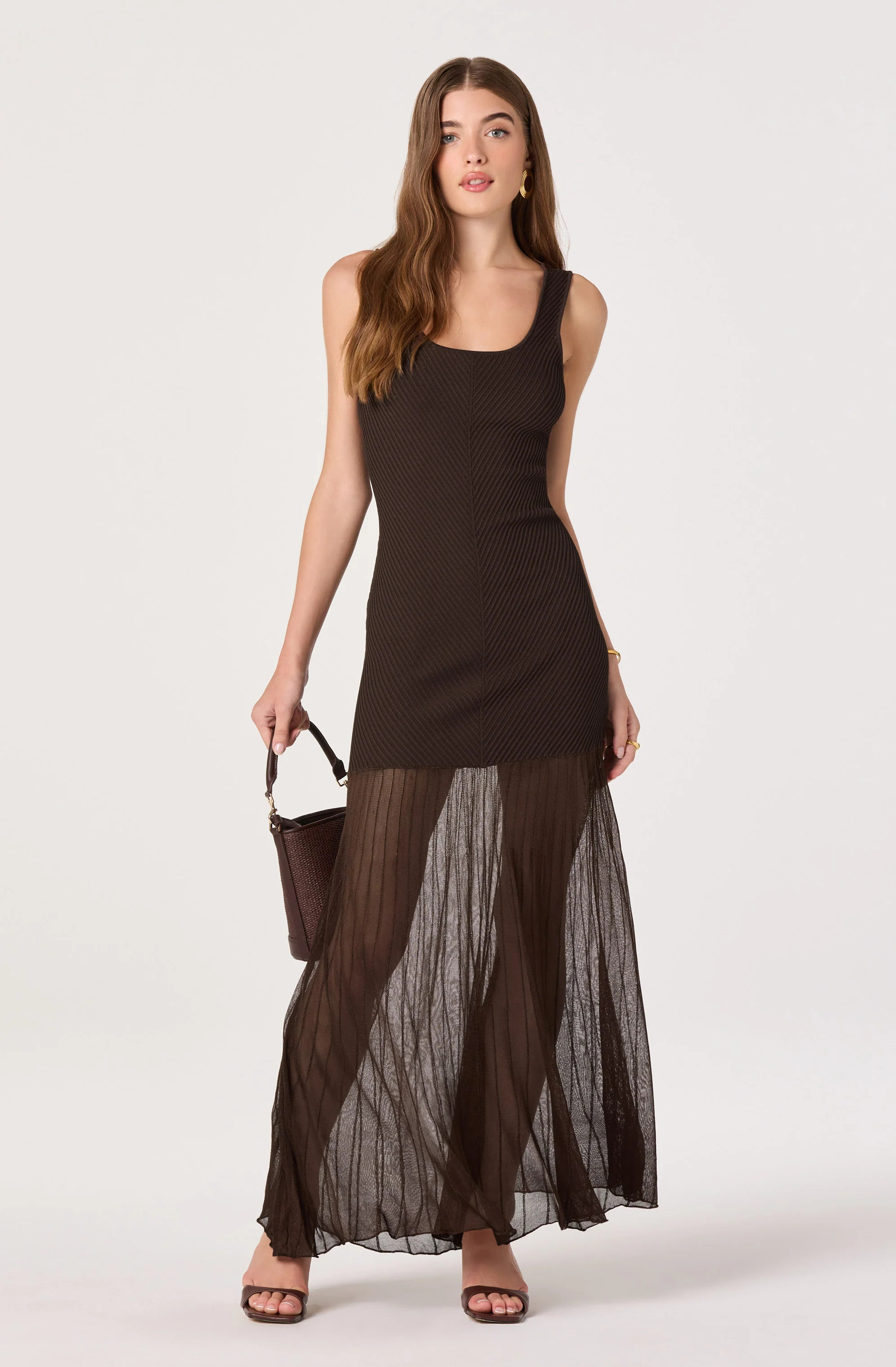 Glena Ribbed Knit Drop Waist Maxi Dress | ASTR The Label (US)