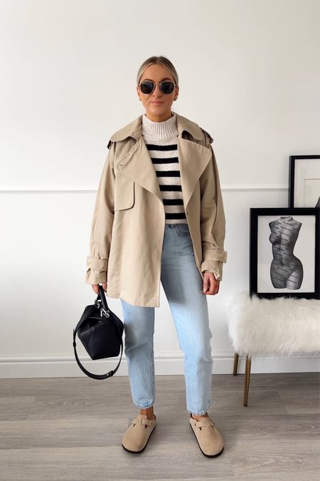 Style your jeans casually by layering a trench over a classic striped top or jumper & some comfy footwear. These Birkenstock Bostons are a firm favourite of mine and can be worn with some chunky socks too when the temperate drops! 

#ltkstyleeditor 

#LTKstyletip #LTKSeasonal #LTKeurope