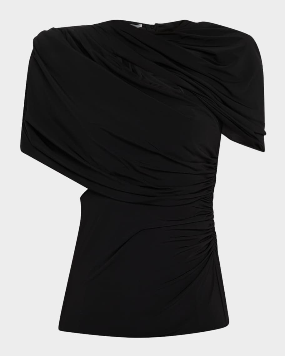 Draped Cutout Cape Top | Neiman Marcus