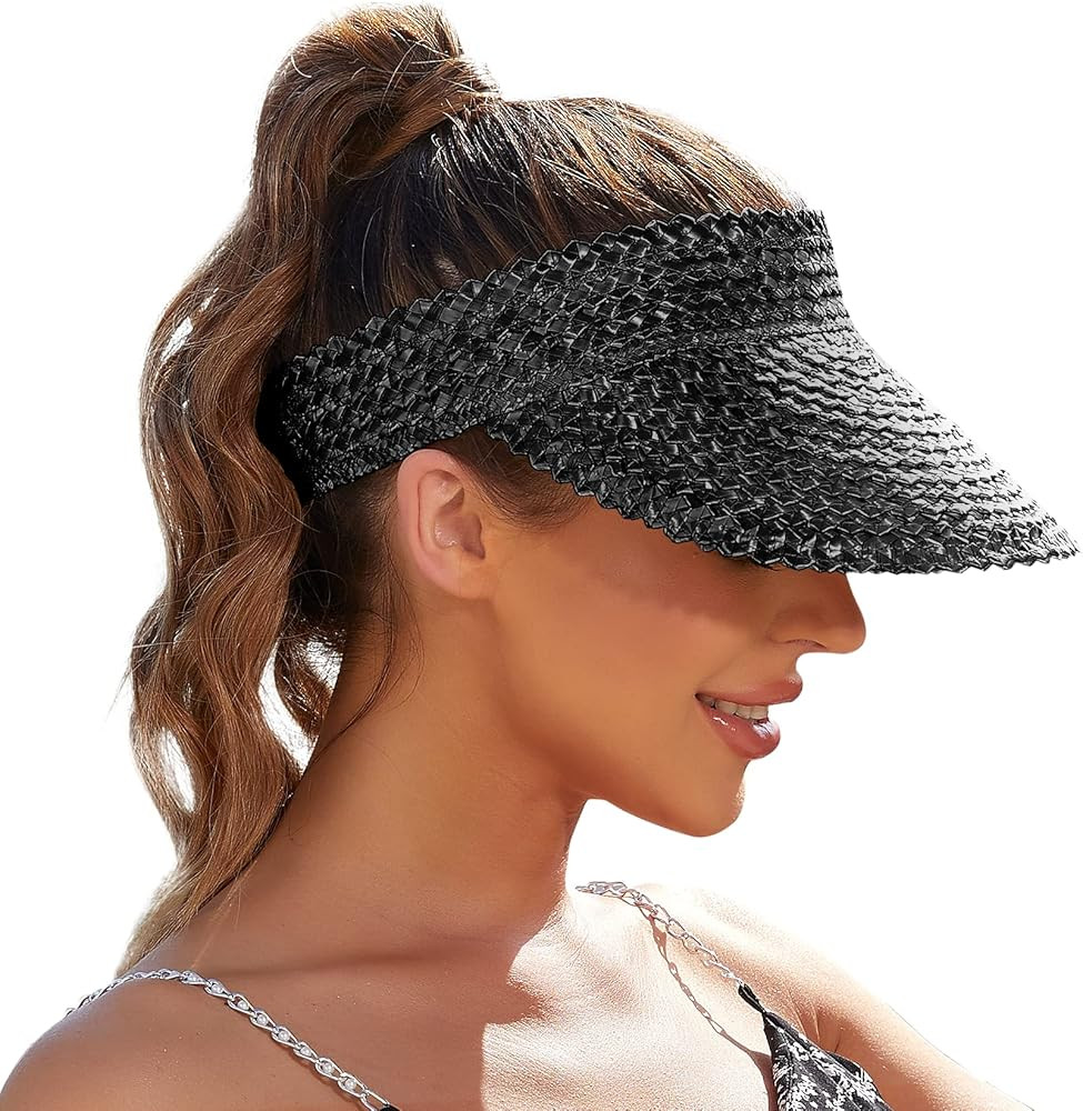 Straw Visors for Women, Sun Visors for Women Visors for Women, Straw Hats for Women, Handmade Bea... | Amazon (US)