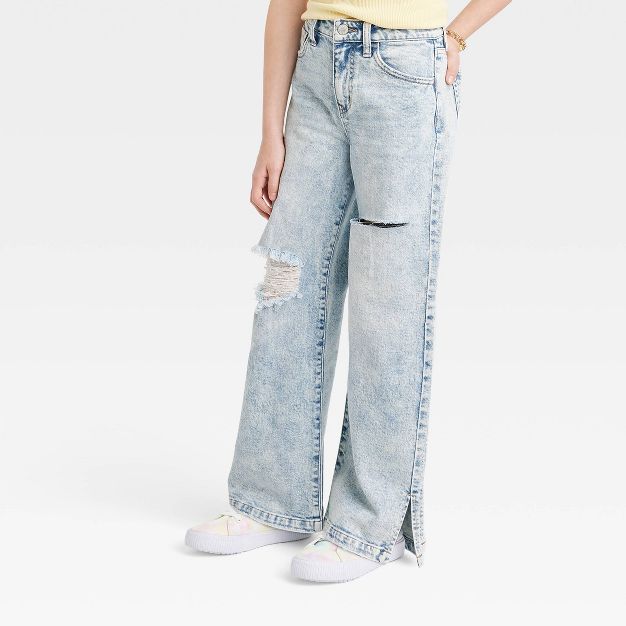 Girls' High-Rise Wide Leg Jeans - art class™ | Target