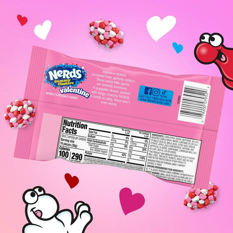 Nerds Valentine's Day Gummy Clusters Candy, 3 oz Sharepack | Walmart (US)