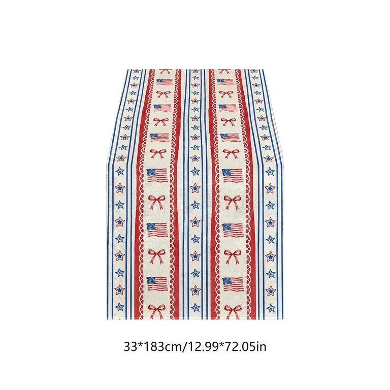 Danhjin 4th of July Table Runner Patriotic American Flag Star Patterns for Holiday Party Decorati... | Walmart (US)