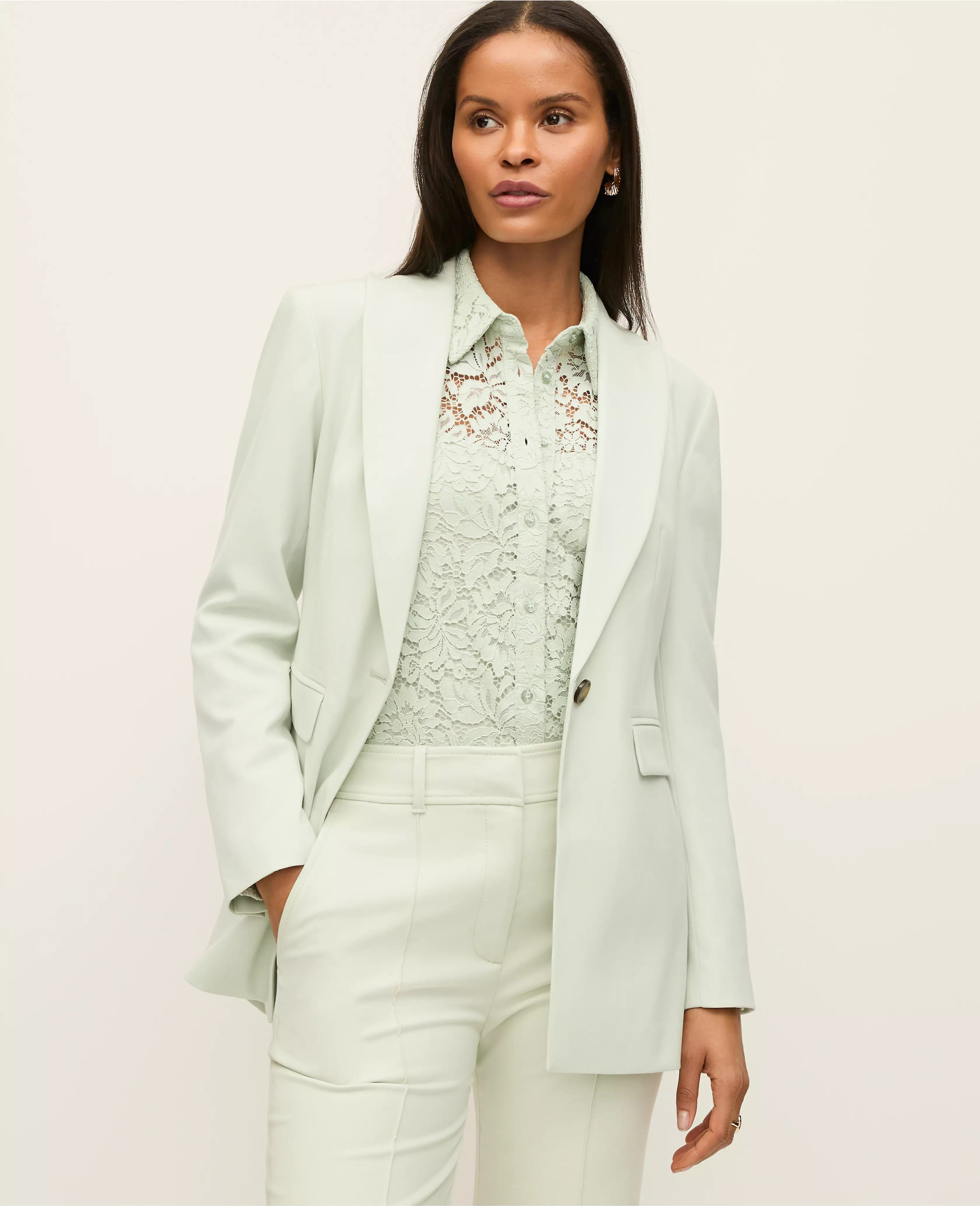 The Fitted Long Blazer | Ann Taylor