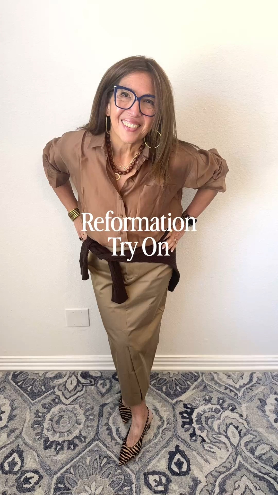 I ordered a few items from Reformation to try on and I was pleasantly surprised. 
The top is beautiful and is oversized so size down. 
The skirt is a beautiful cotton and runs large so size down. I am unsure if I love it so it may go back. It’s a nice cotton material.

#LTKootd #LTKWorkwear #LTKOver40