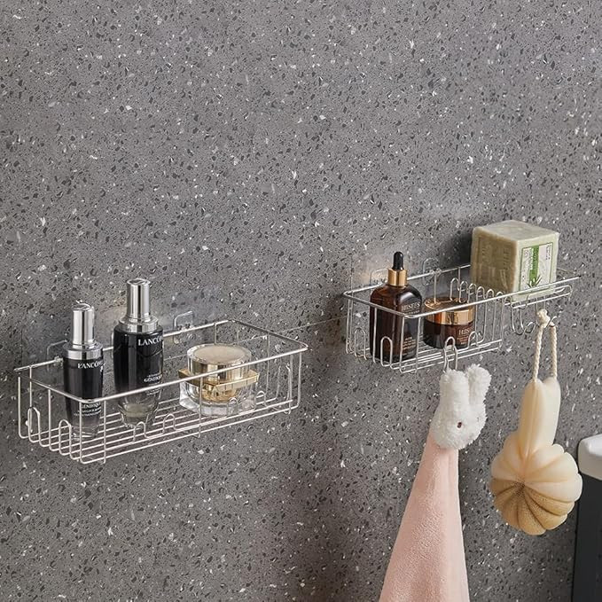 Leeda Shower Caddies, No Drilling, soap Dish Holder 2 Tiers (SLIVERY, Stainless Steel) | Amazon (US)