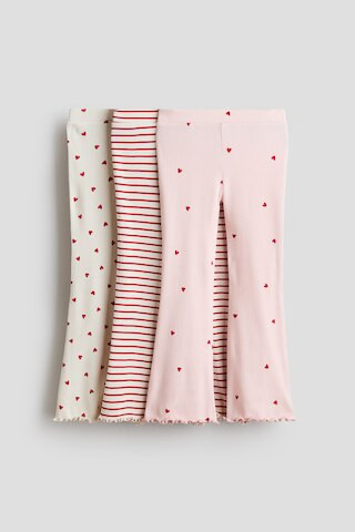 H & M - 3-Pack Ribbed Cotton Leggings - Pink | H&M (US + CA)
