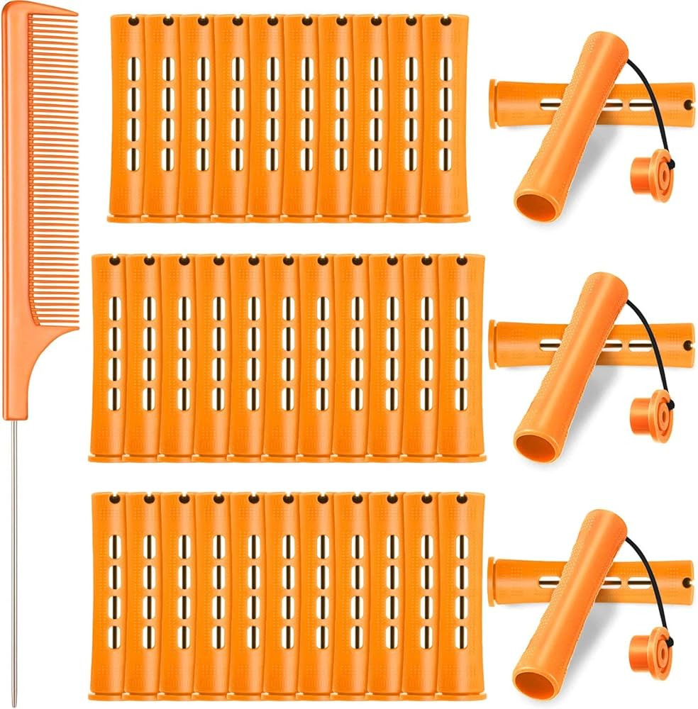 WILLBOND 36 Pieces Cold Wave Rod Hair Perm Rods Hair Rollers Perming Rods Curlers with Steel Rat ... | Amazon (US)