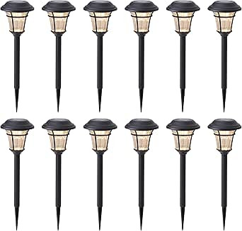 MAGGIFT 12 Pack Solar Pathway Lights Outdoor Solar Garden Lights for Patio, Yard, Driveway | Amazon (US)