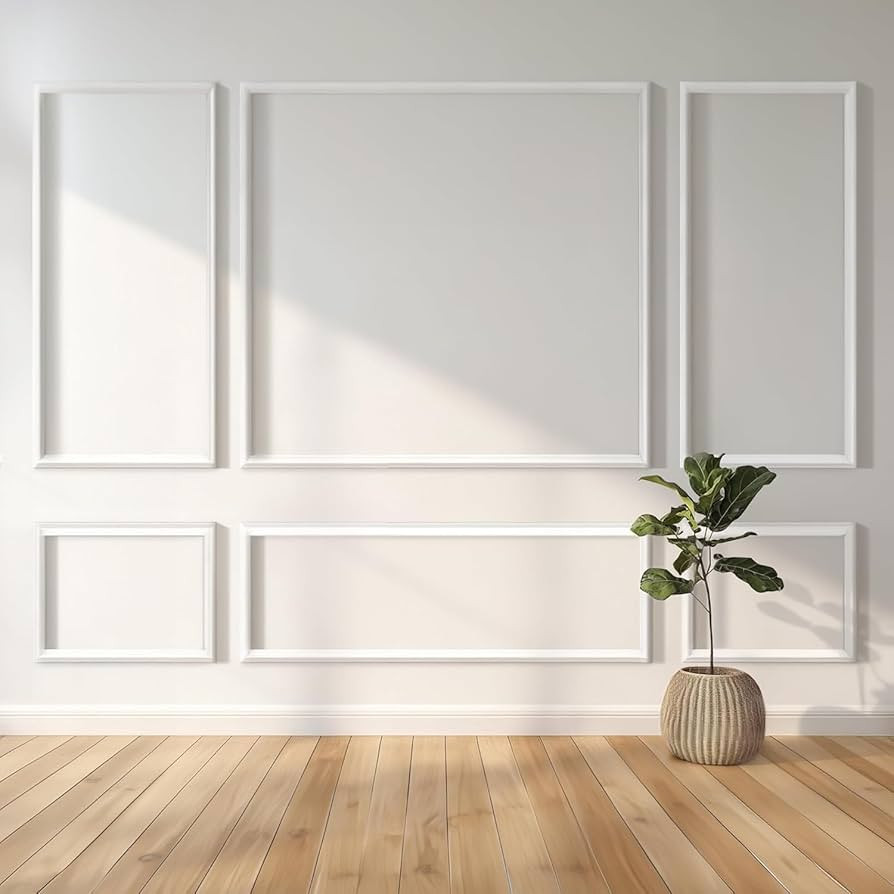 6 Frames Pre-Cut Wall Molding Kit, Wainscoting Panels, Ready to Assemble, Self Adhesive Peel and ... | Amazon (UK)