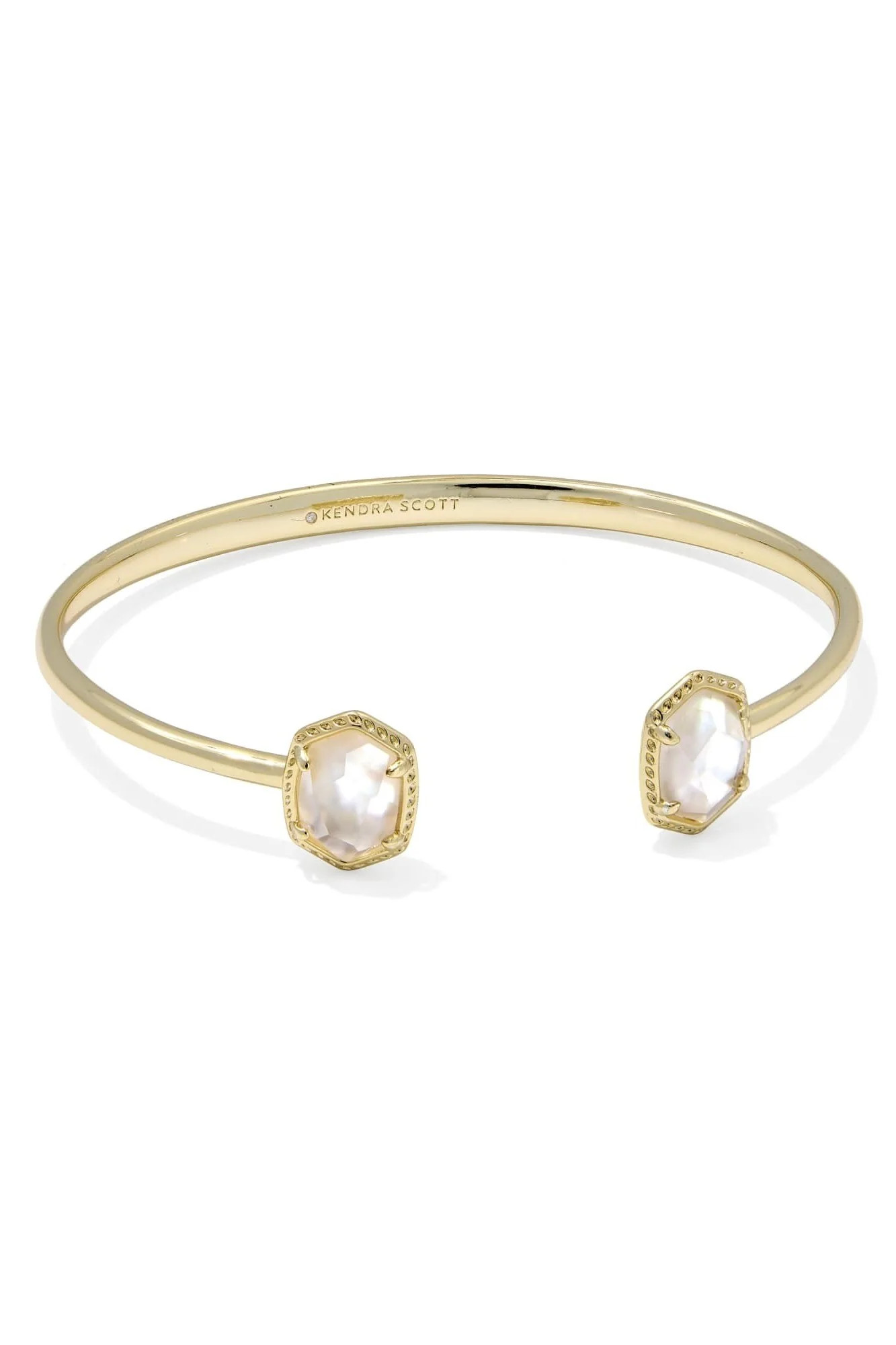 Elton Gold Cuff Bracelet Iridescent Drusy | Hello Molly (US)