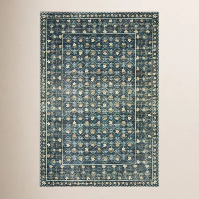 Rifle Paper Co. x Loloi Eden EDE-03 Lattice Indigo Rug feat. CloudPile | Wayfair North America
