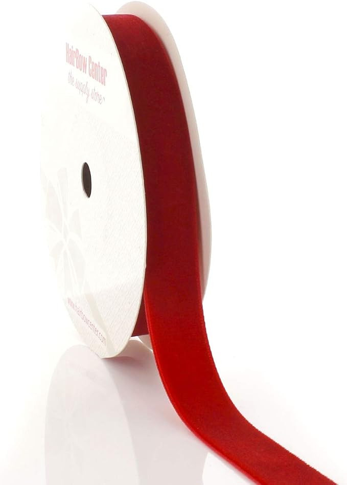 HBC 5/8" Velvet Ribbon 250 Red 25 Yard | Amazon (US)