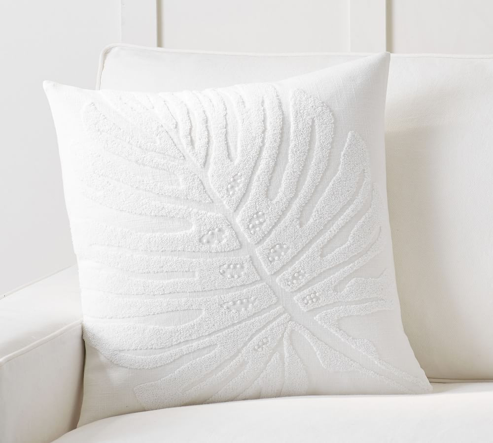 Isla Palm Embroidered Pillow Cover | Pottery Barn (US)