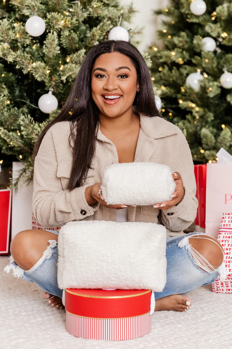 Ivory Teddy Pouch Set DOORBUSTER | Pink Lily