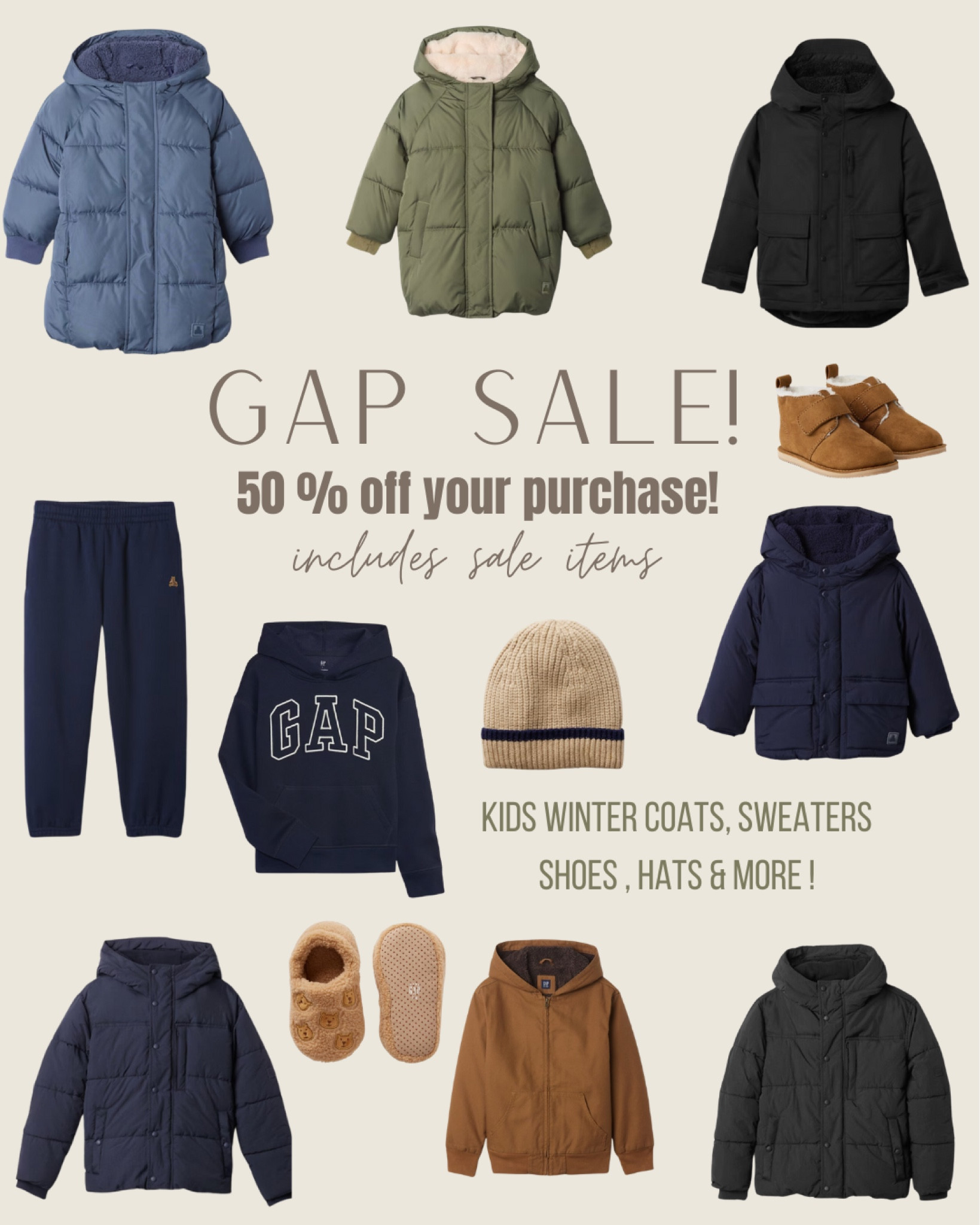 Gap sale! 50%off your purchase !perfect time to buy winter gear for the whole family🙌🏼 the kids coats are great deal!

#LTKBaby #LTKFamily #LTKKids
