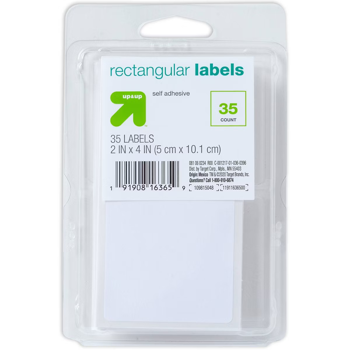 35ct 2"x4" Rectangular Labels White - up&up™ | Target